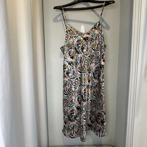 Women's XL Emme Jordan Jungle Print Slip Dress - Bold & Colorful Style
